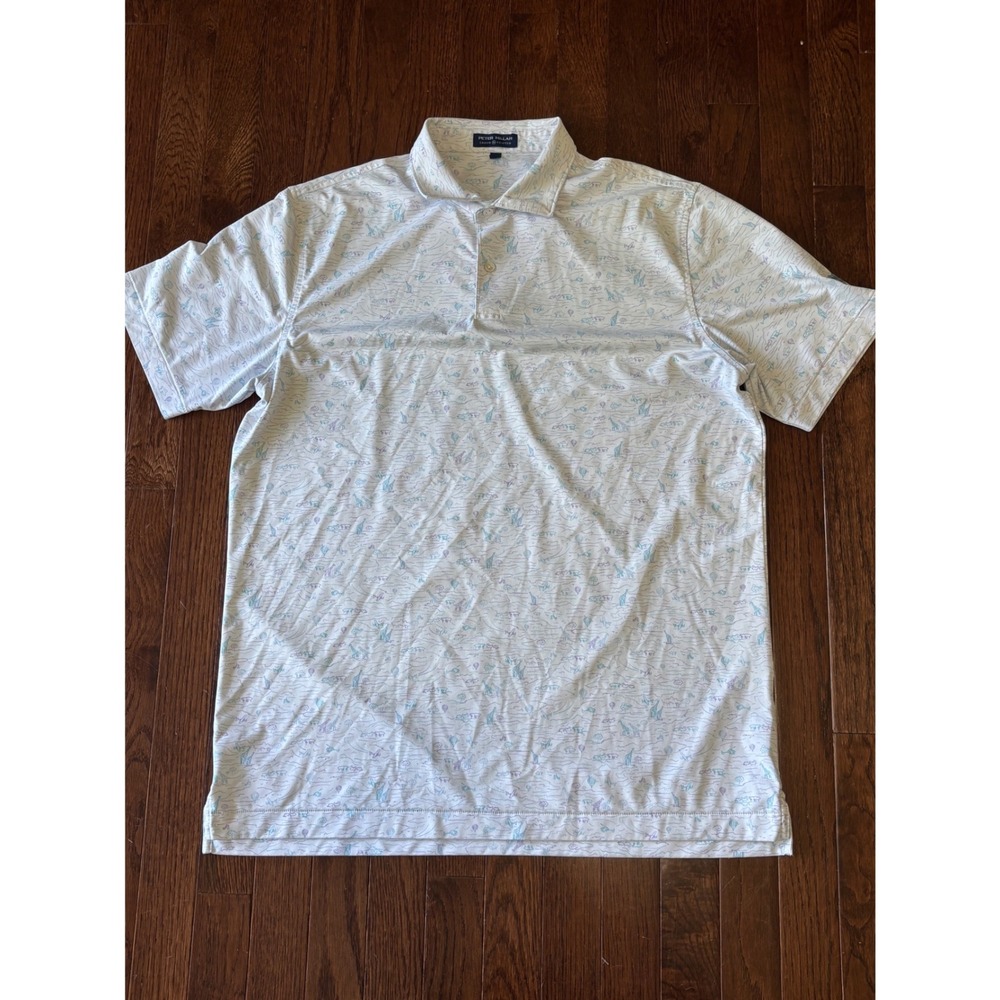 Peter Millar Crown Crafted Safari Flyover Polo Men's L White MS22EK512E